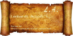 Lenhardt Acicét névjegykártya